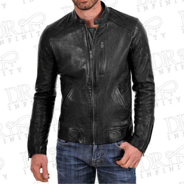 DRIP INFINITY: Men’s Hunt Black Leather Jacket