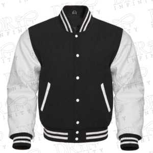 DRIP INFINITY: Black & White Varsity Letterman Jacket