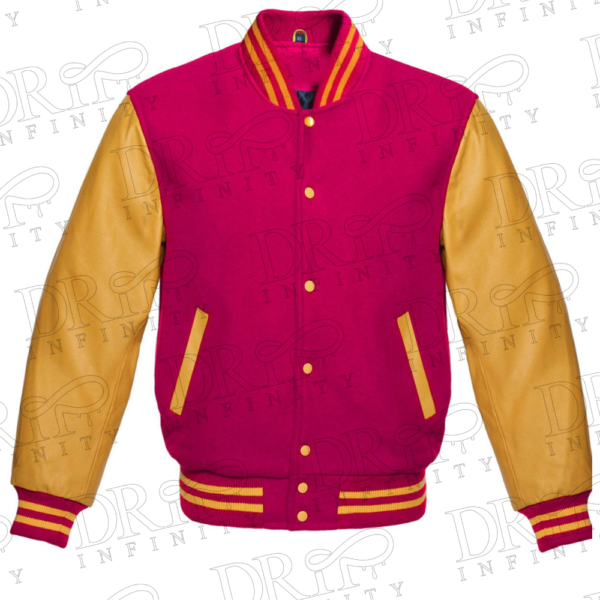 DRIP INFINITY: Hot Pink & Gold Varsity Letterman Jacket