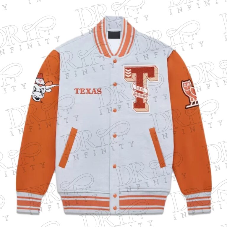 DRIP INFINITY: NCAA Texas Longhorns Fleece Varsity Jacket