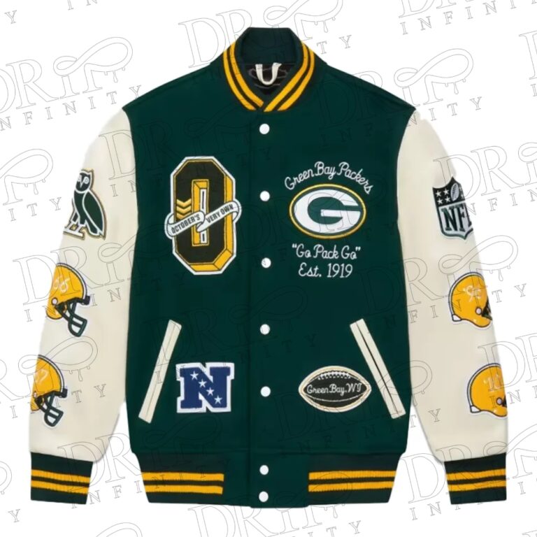 DRIP INFINITY OVO x NFL Green Bay Packers Varsity Jacket