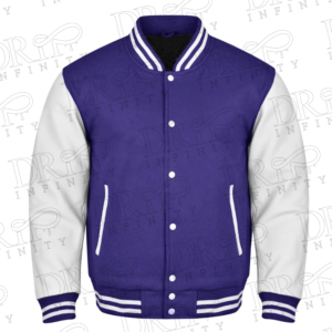 DRIP INFINITY: Purple & White Varsity Letterman Jacket
