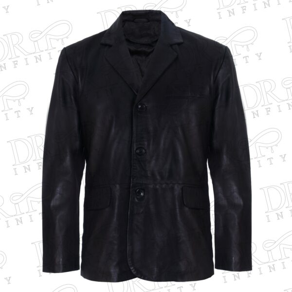 Drip Infinity: Men's Black Genuine Italian Vintage Black Leather Blazer