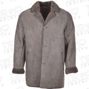 Men’s Grey Sheepskin Shearling Coat 1