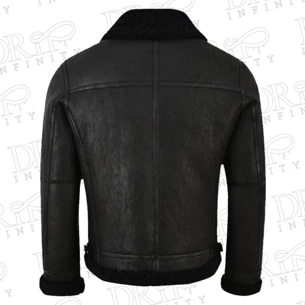 Men's Aviator Black Shearling Leather Jacket ( Back )
