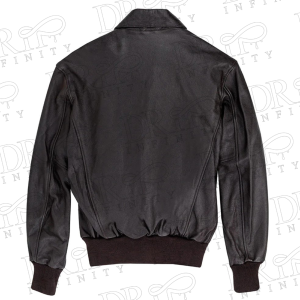 DRIP INFINITY: Alpha Black Goatskin Modern A-2 Bomber Leather Jacket (Back)