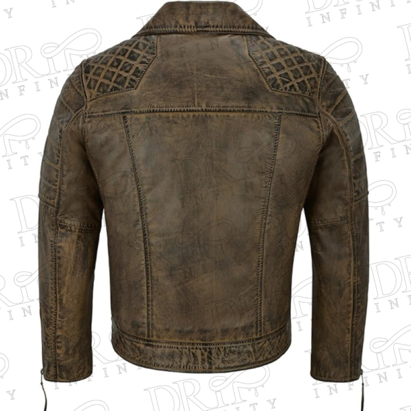 Men's Real Leather Lambskin Biker Jacket ( Back )