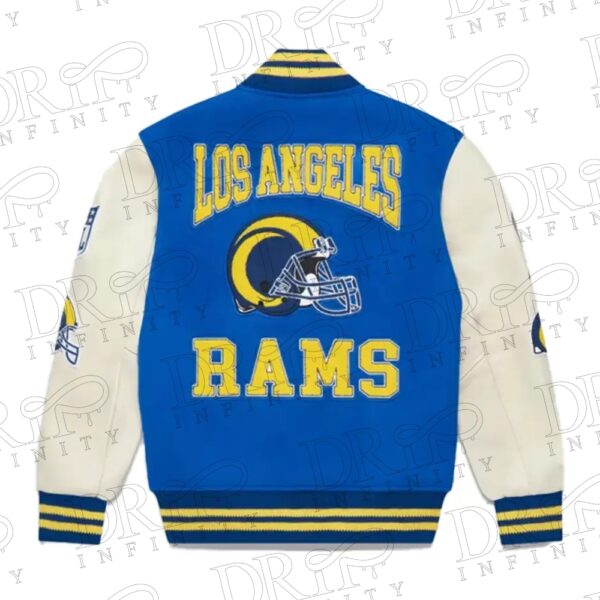 DRIP INFINITY: OVO x NFL Los Angeles Rams Varsity Jacket ( Back )
