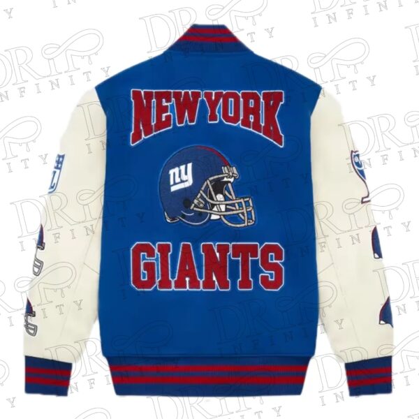 DRIP INFINITY: OVO x NFL New York Giants Varsity Jacket ( Back )