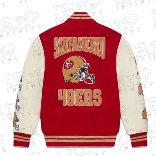DRIP INFINITY: OVO x NFL San Francisco 49rs Varsity Jacket ( Back )