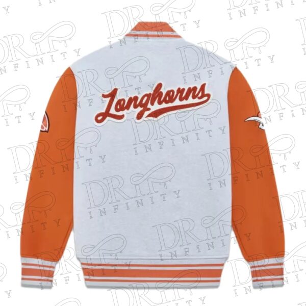 DRIP INFINITY: NCAA Texas Longhorns Fleece Varsity Jacket ( Back )