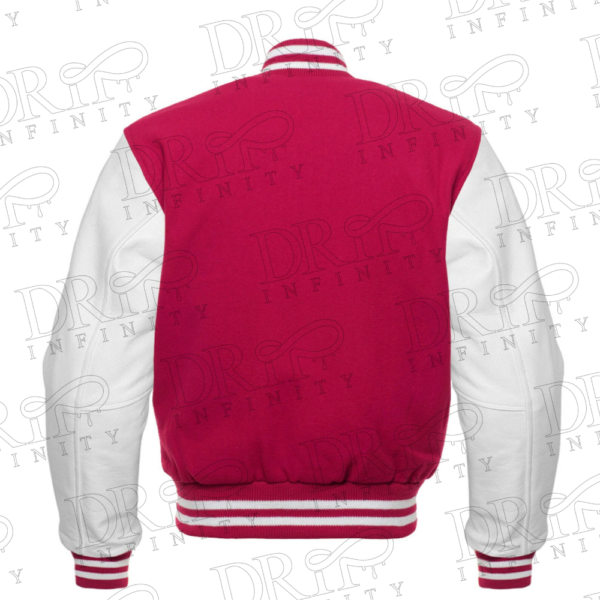 DRIP INFINITY: Hot Pink & White Varsity Letterman Jacket(Back)