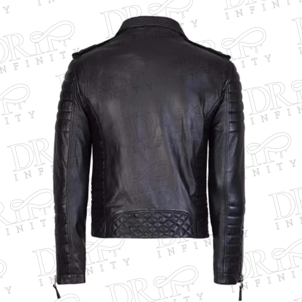 DRIP INFINITY: Men’s Biker Style Fashion Leather Jacket ( Back )
