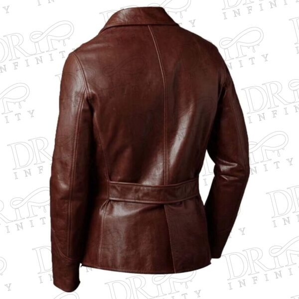 DRIP INFINITY: Men's Brown Genuine Lambskin Real Leather Four Pocket Blazer ( Back )