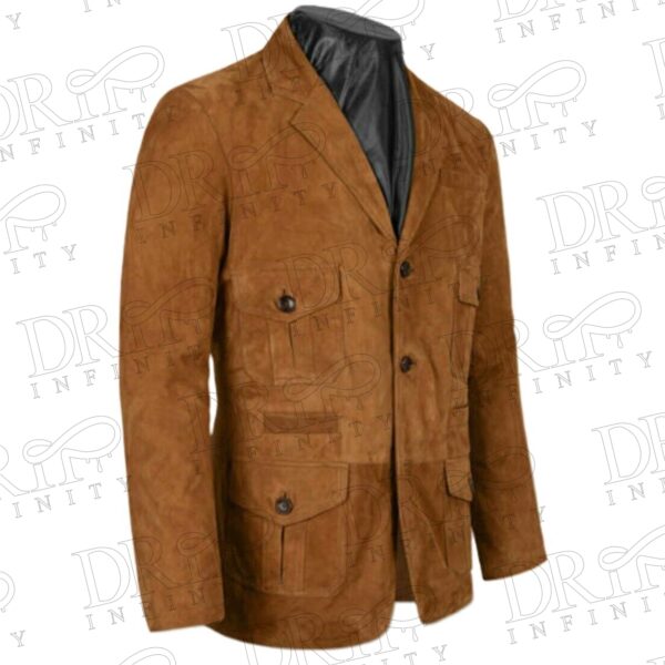 Drip Infinity: Men's Brown Suede Leather Blazer