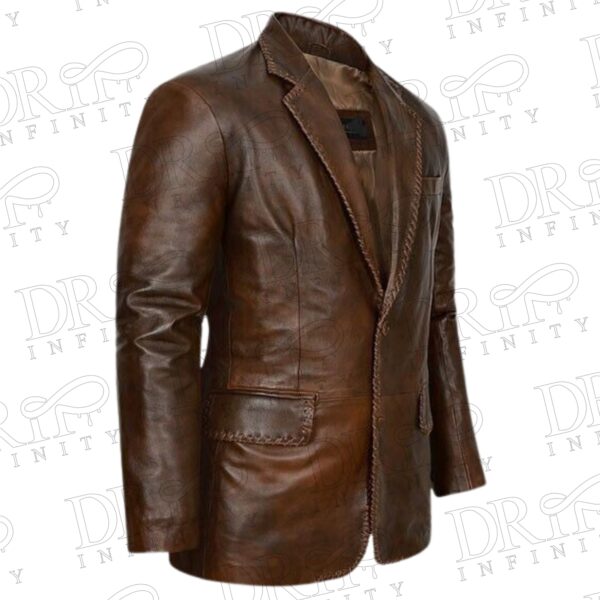 Drip Infinity: Men's Dark Brown Sheepskin Leather Blazer