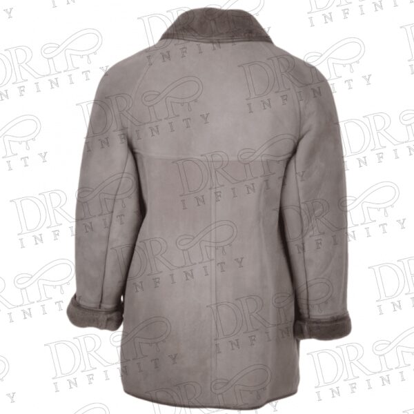Men’s Grey Sheepskin Shearling Coat ( Back )