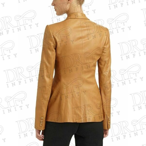 DRIP INFINITY: Women's Tan Soft Lambskin Leather Blazer ( Back )