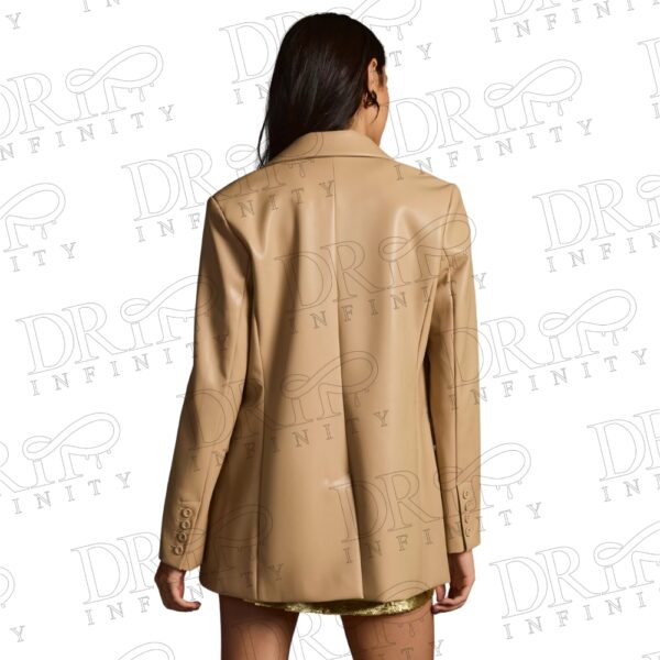 DRIP INFINITY: Leather Blazer for Women Tan Pure Lambskin ( Back )