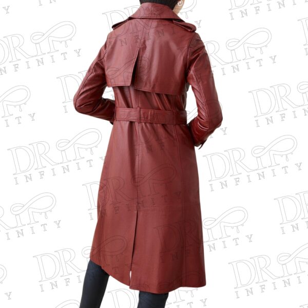 DRIP INFINITY: Women's Real Soft Lambskin Leather Long Coat (Back)