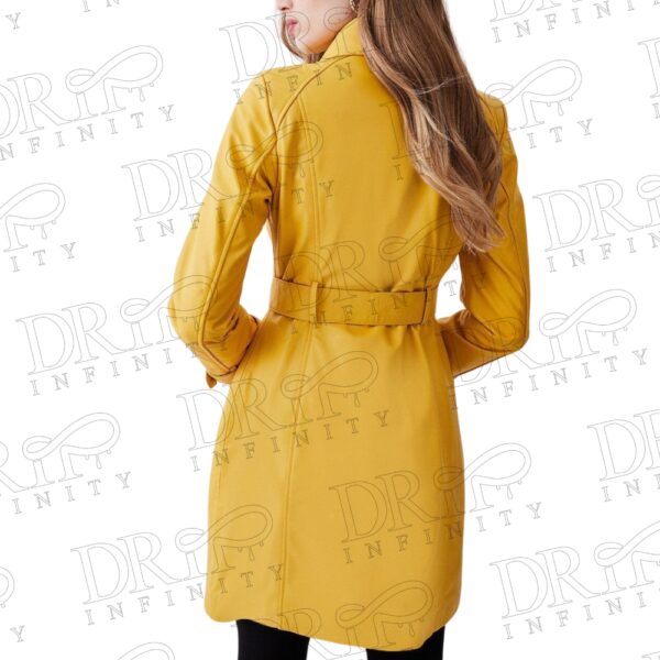 DRIP INFINITY: Women's Yellow Lambskin Leather Trench Coat (Back)