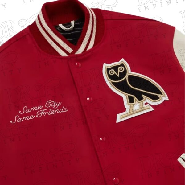 DRIP INFINITY: OVO Collegiate Red Varsity Jacket