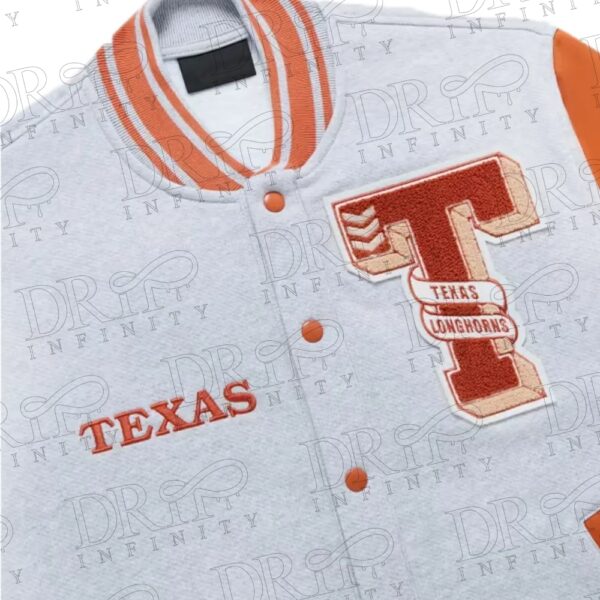 DRIP INFINITY: NCAA Texas Longhorns Fleece Varsity Jacket