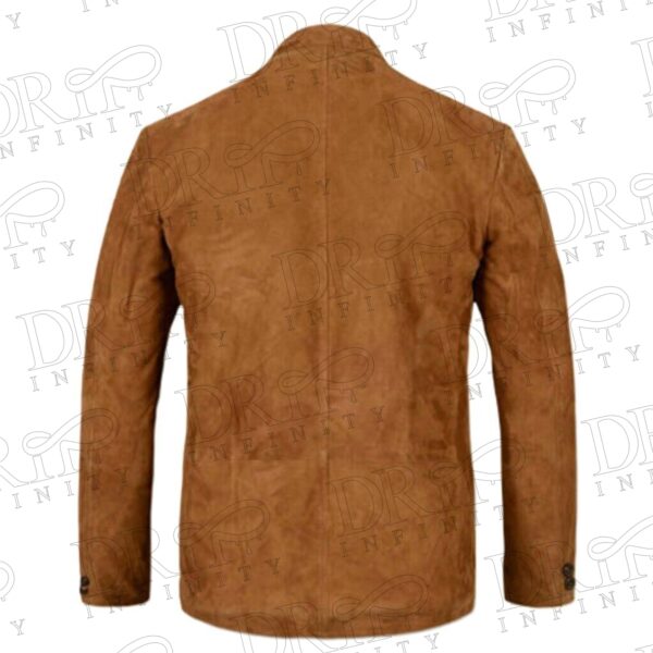 Drip Infinity: Men's Brown Suede Leather Blazer ( Back )