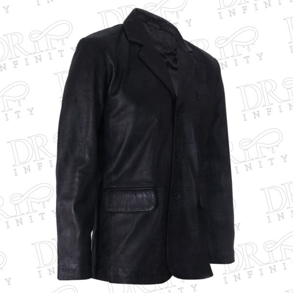 Drip Infinity: Men's Black Genuine Italian Vintage Black Leather Blazer