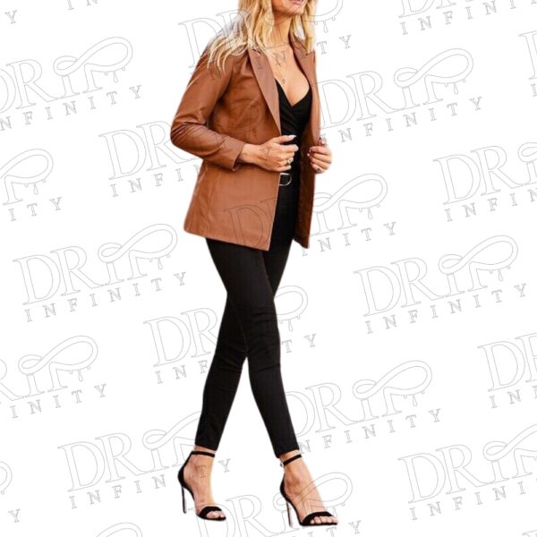 DRIP INFINITY: Women's Leather Brown Real Lambskin Blazer