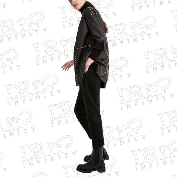 DRIP INFINITY: Women's Lambskin Leather Stylish Black Studded Coat  