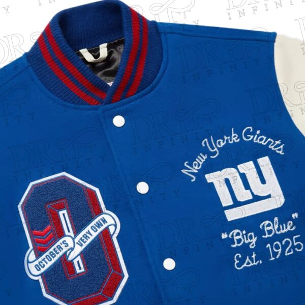 DRIP INFINITY: OVO x NFL New York Giants Varsity Jacket