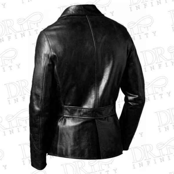 DRIP INFINITY: Men's Black Genuine Lambskin Real Leather Four Pocket Blazer ( Back )