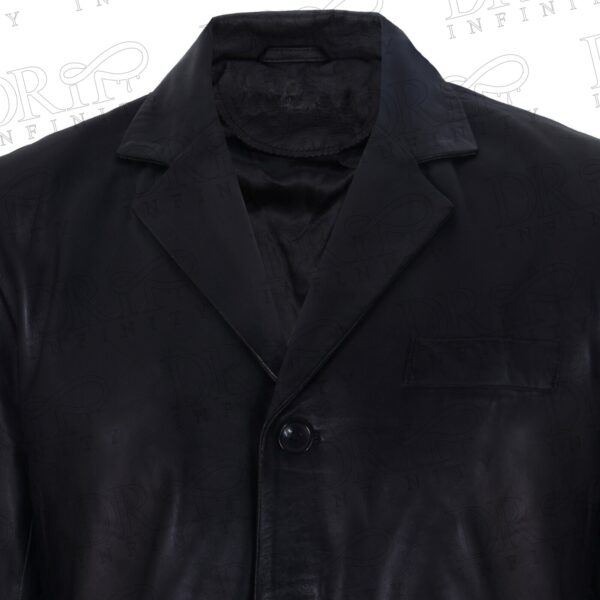 Drip Infinity: Men's Black Genuine Italian Vintage Black Leather Blazer