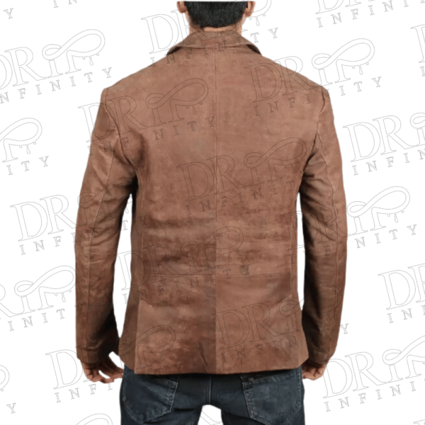 DRIP INFINITY: Men's Exclusive Brown Leather Blazer (Back)