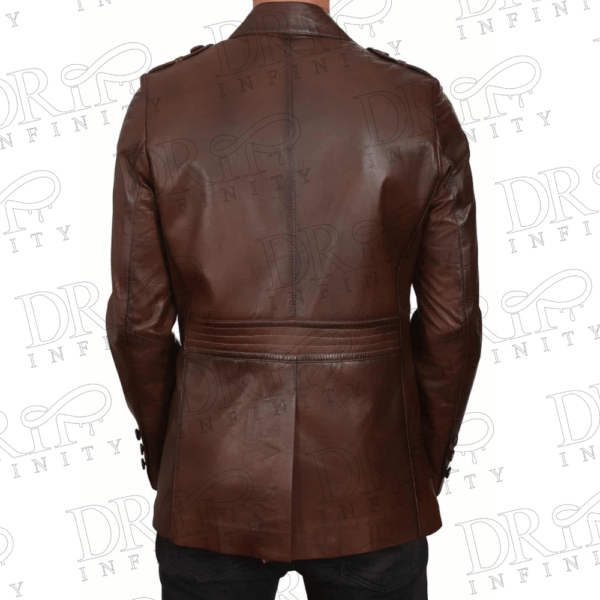 DRIP INFINITY: Jaxon Brown Leather Safari Coat (Back)