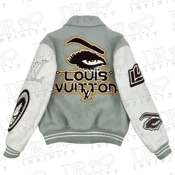 DRIP INFINITY: Louis Vuitton Aqua Varsity Jacket (Back)
