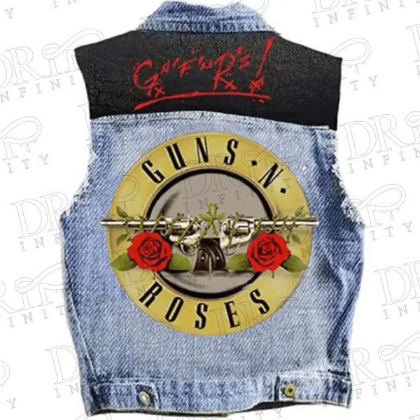 DRIP INFINITY: Guns N Roses Denim Vest (Back)
