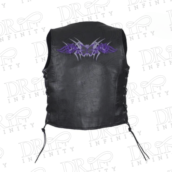 DRIP INFINITY: Purple Butterfly Black Gun Vest (Back)
