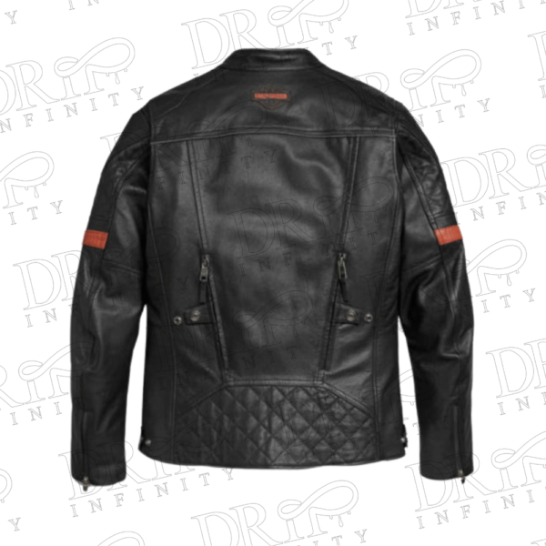 DRIP INFINITY: Harley Davidson Vanocker Triple Vent System Biker Leather Jacket (Back)