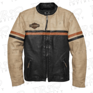 DRIP INFINITY: Harley Davidson Racing Mid-Weight Color blocked Leather Jacket
