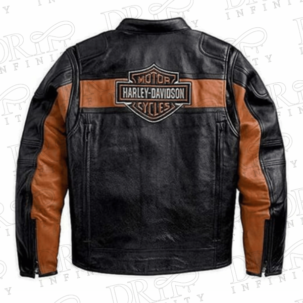 DRIP INFINITY: Victoria Harley Davidson Biker Leather Jacket (Back)