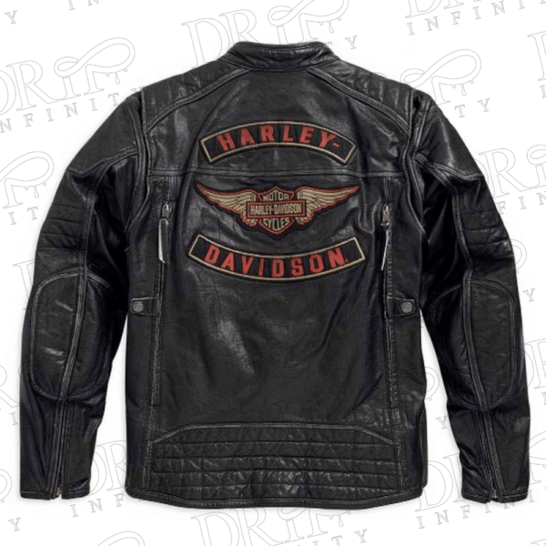DRIP INFINITY: Harley Davidson Detonator Biker Leather Jacket (Back)