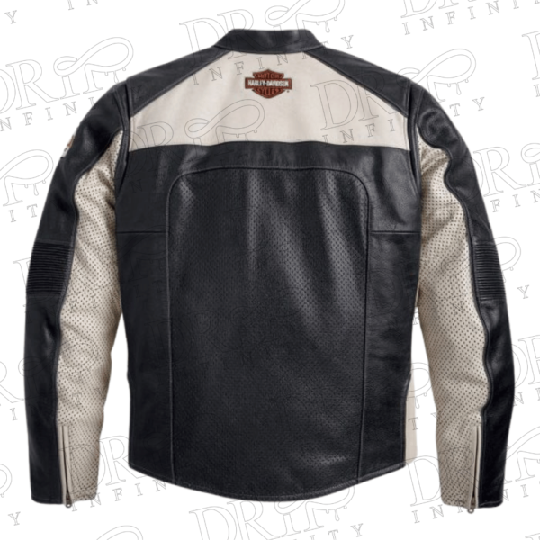 DRIP INFINITY: Harley Davidson Regulator Perforated Biker Leather Jacket (Back)