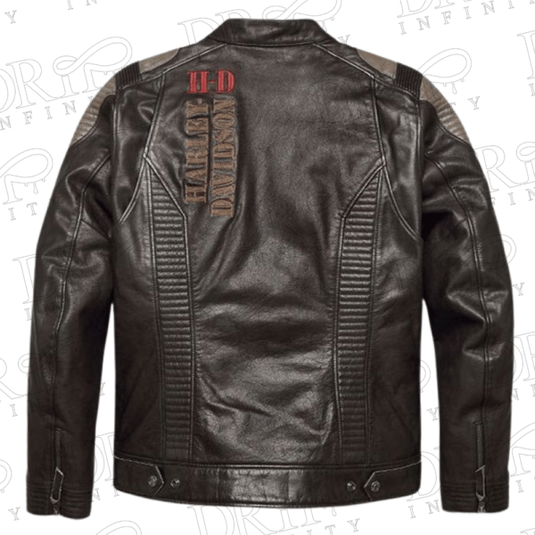 DRIP INFINITY: Harley Davidson Exhort Biker Leather Jacket (Back)