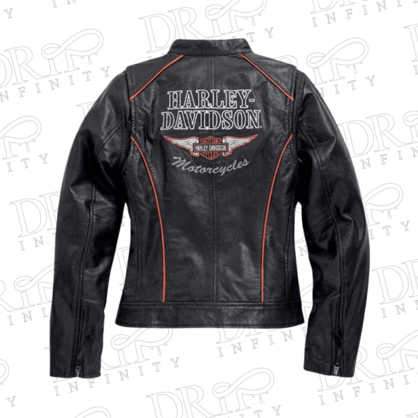 DRIP INFINITY: Harley Davidson Women's E Poch Leather Jacket (Back)
