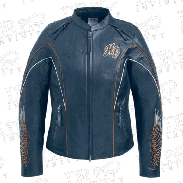 DRIP INFINITY: Harley Davidson Women's Juneau Embroidered Wing Sleeve Leather Jacket