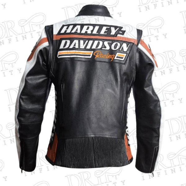 DRIP INFINITY: Ladies HD Raceway Screaming Eagle Leather Jacket (Back)