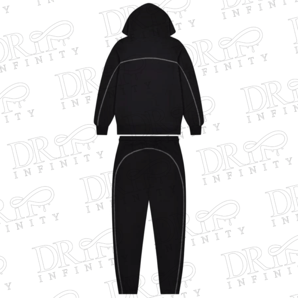 DRIP INFINITY: Men's Black Shooters Arch Panel Hooded Tracksuit (Back)