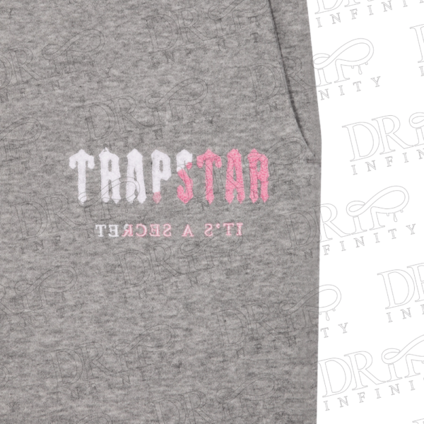 DRIP INFINITY: Men's Grey & Pink Decoded Chenille Hooded Tracksuit